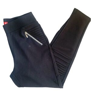 NWOT Maze Collection Black Spandex Pants Leggings Zippers & Ribbed Accents 1X